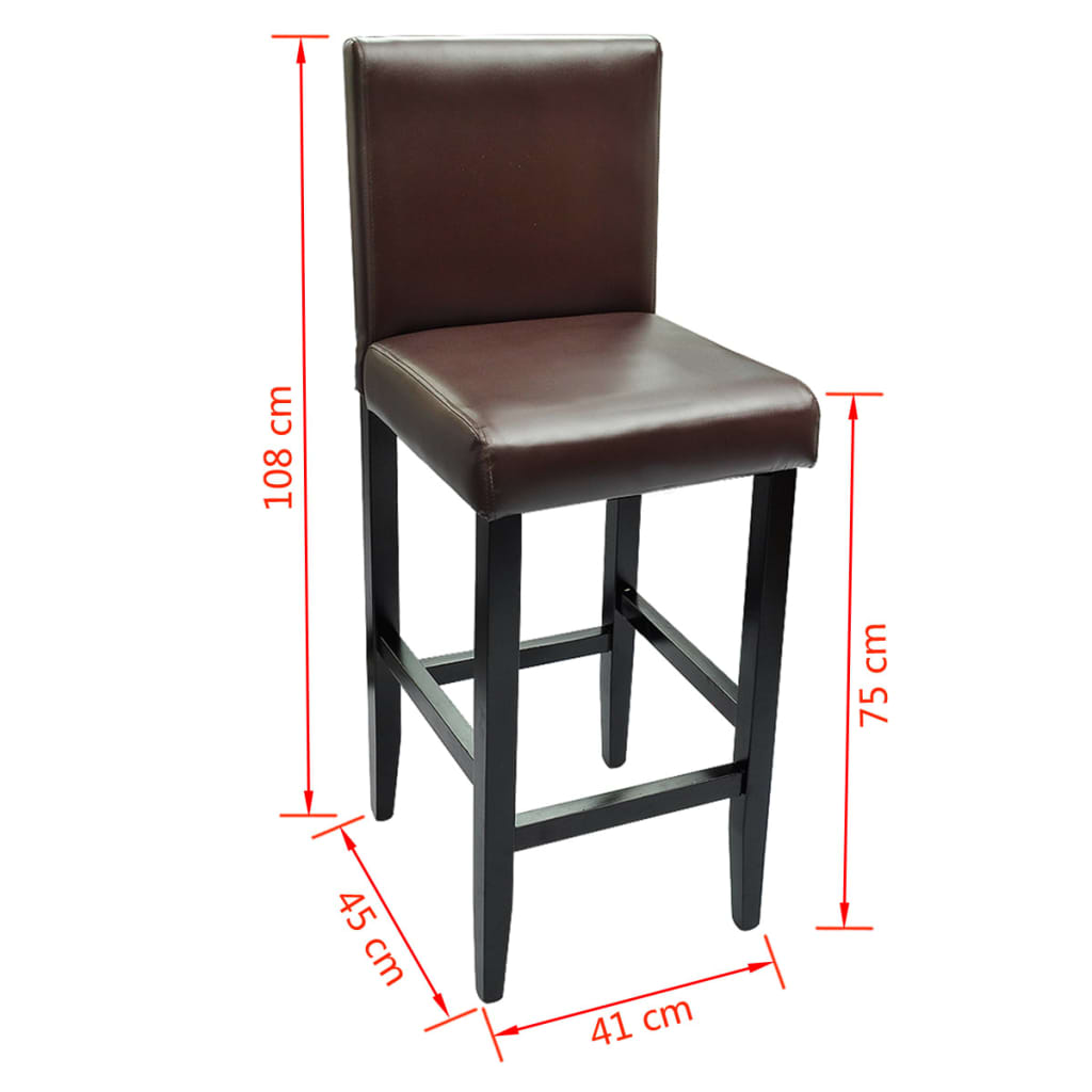 Barhocker 2 Stk. Dunkel Kunstleder