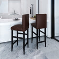 Barhocker 2 Stk. Dunkel Kunstleder