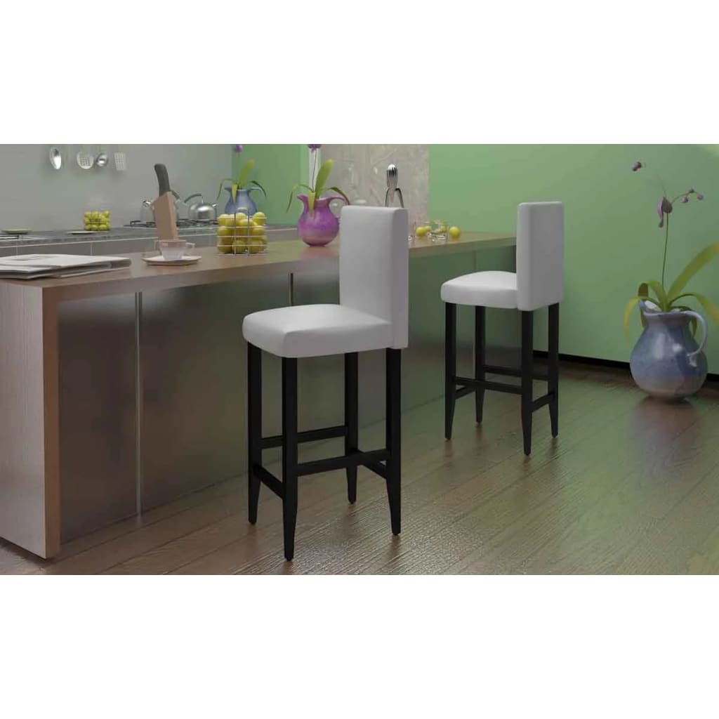 Barhocker 2 Stk. Dunkel Kunstleder