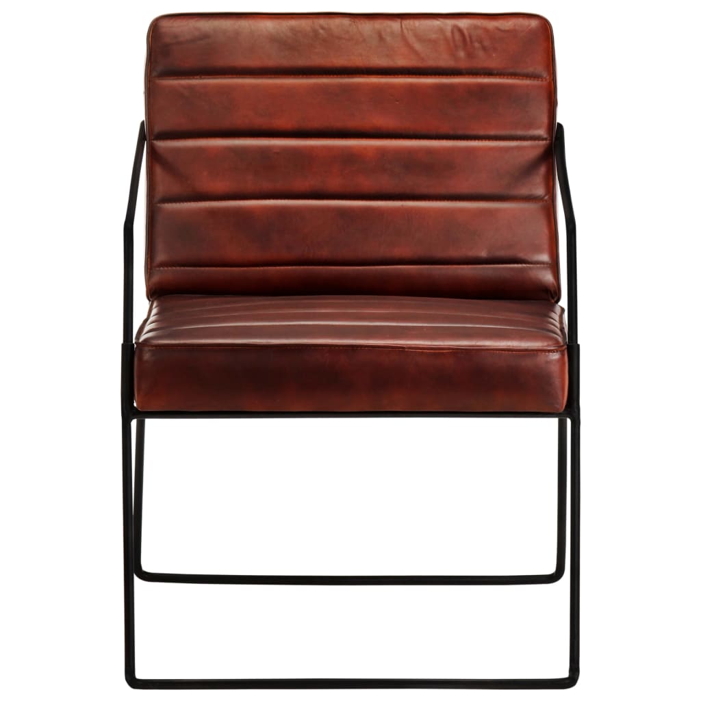 Echtleder Sessel mit Armlehnen Industrial Dunkelbraun 52 x 70 x 71 cm