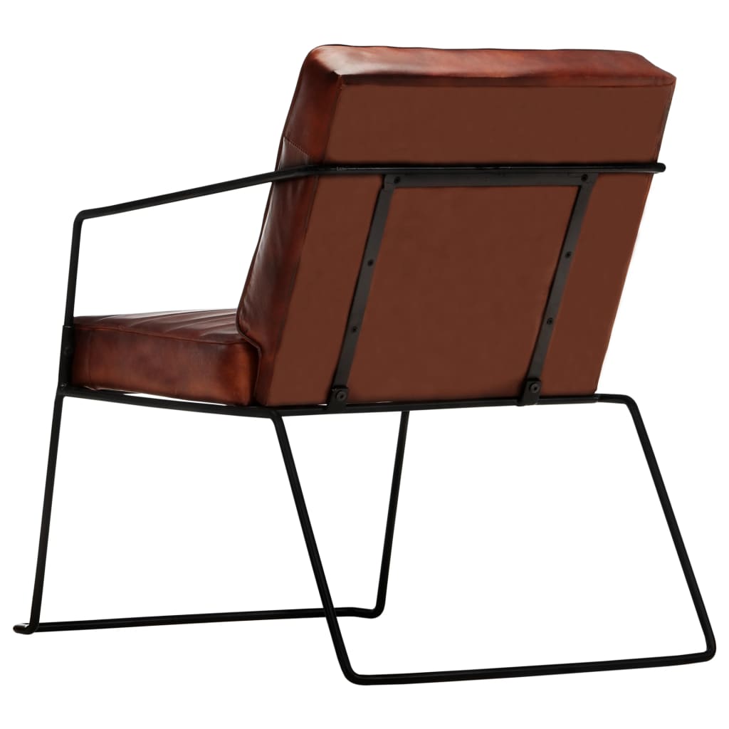 Echtleder Sessel mit Armlehnen Industrial Dunkelbraun 52 x 70 x 71 cm