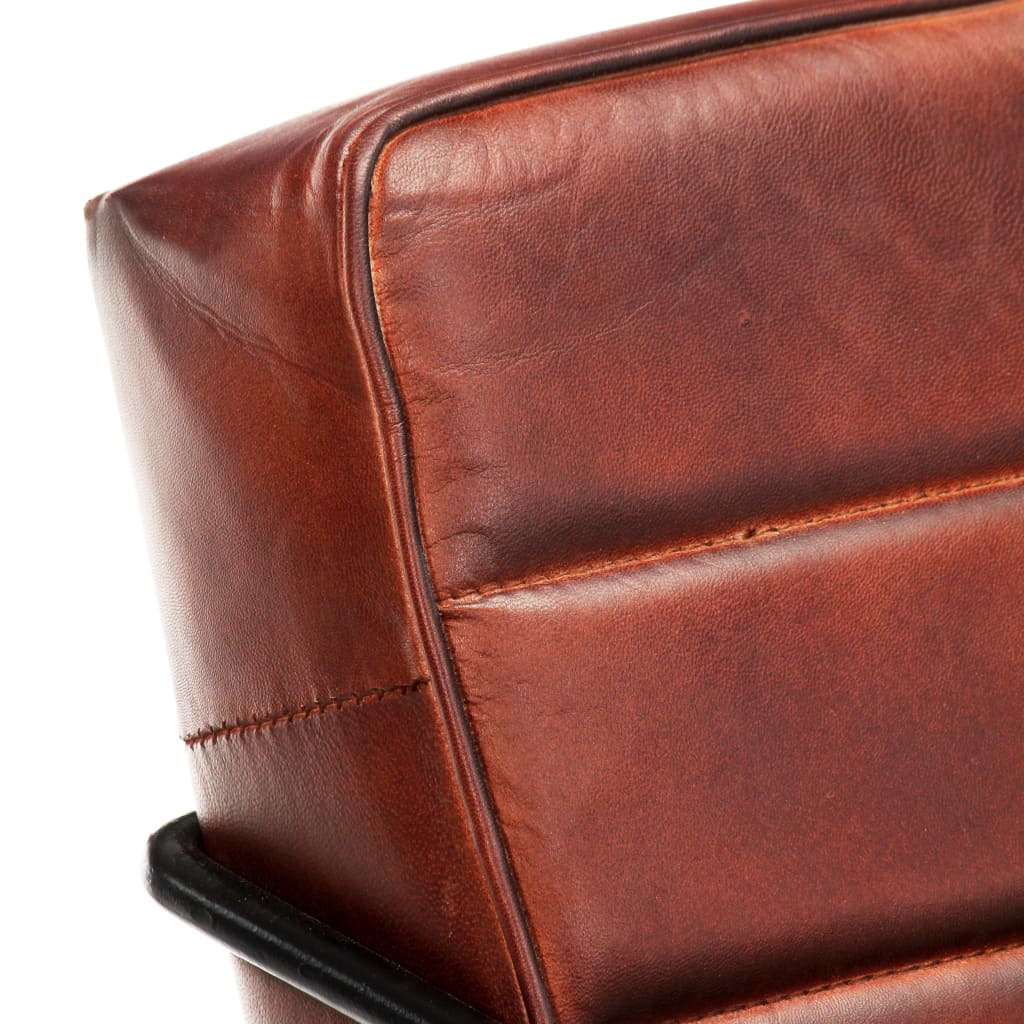 Echtleder Sessel mit Armlehnen Industrial Dunkelbraun 52 x 70 x 71 cm