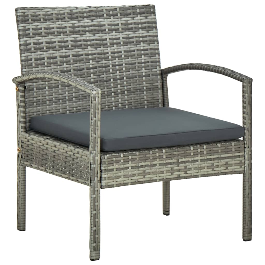 Gartenstuhl Mit Kissen Poly Rattan Schwarz