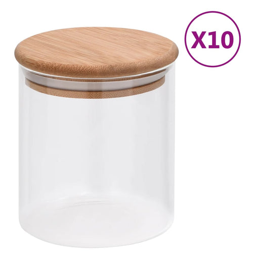 Vorratsgläser Mit Bambusdeckel 10 Stk.