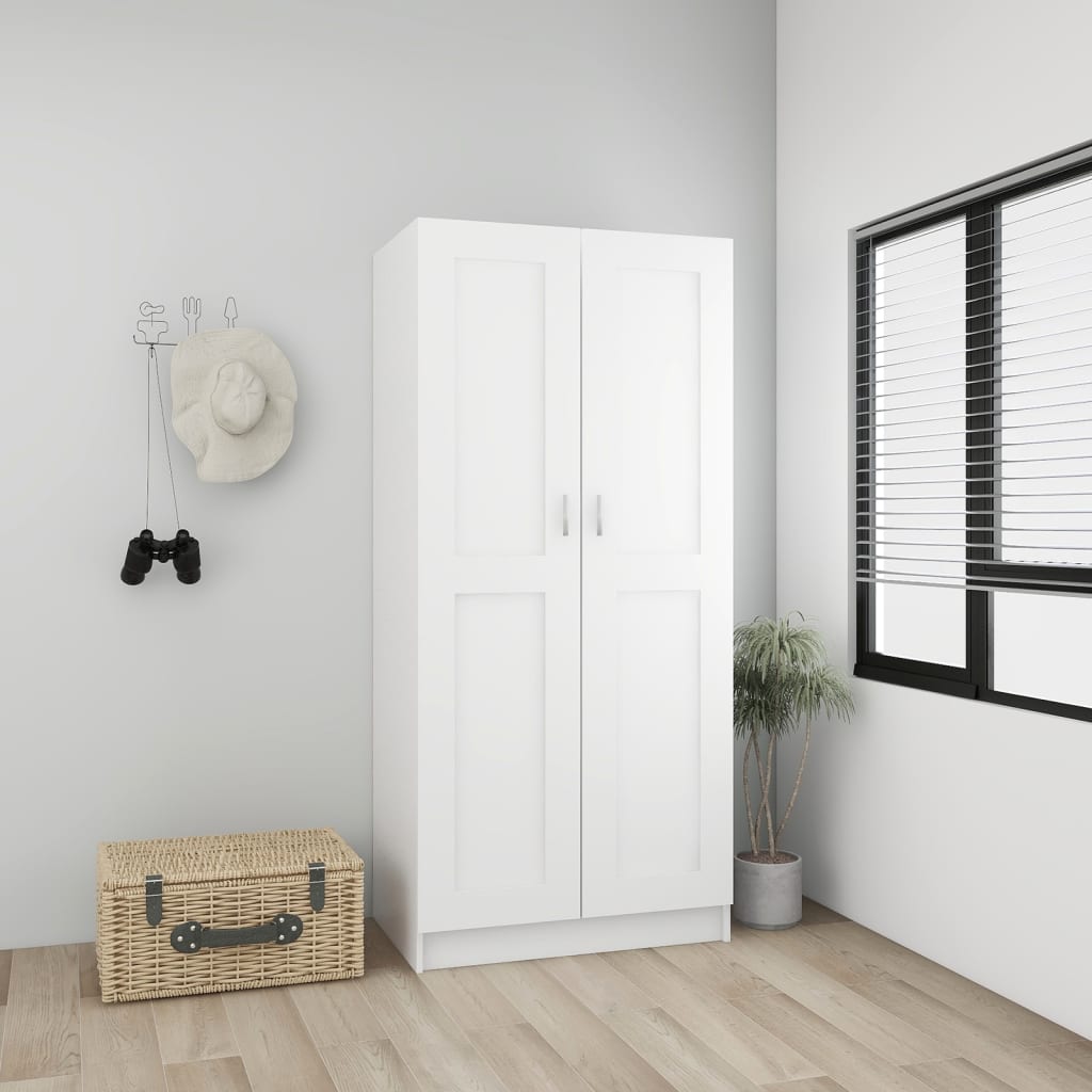 Drehtürenschrank aus Holzwerkstoff Weiß 82,5 x 51,5 x 180 cm