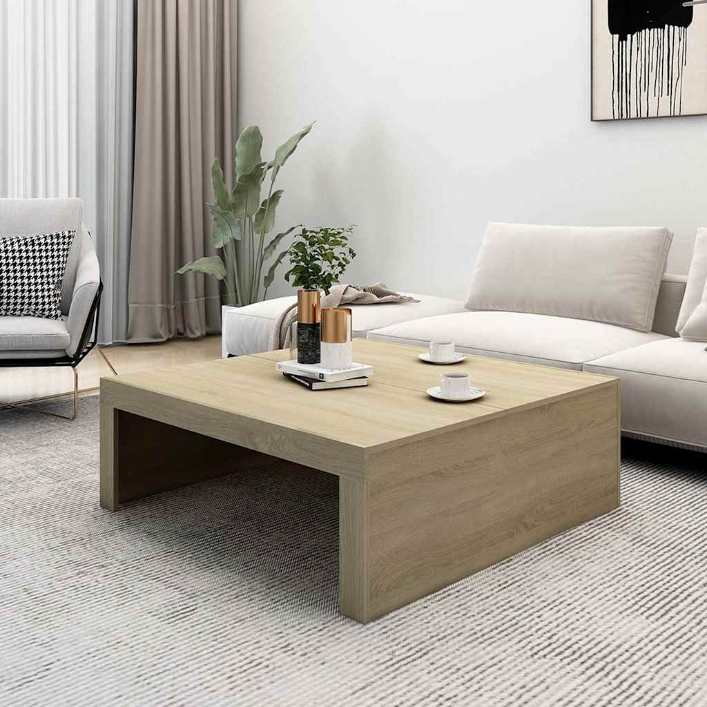 Quadratischer Wohnzimmertisch in Sonoma Eiche – 100×100×35 cm, robust & modern