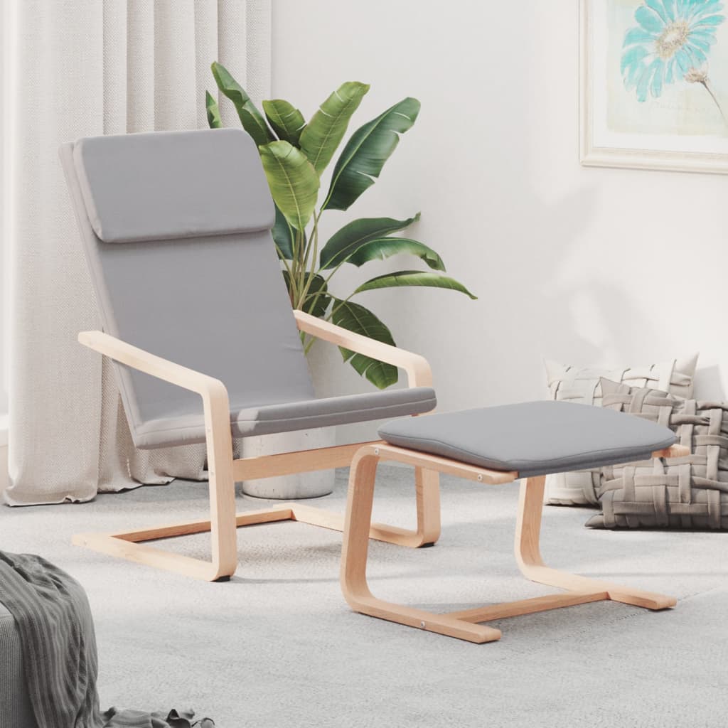 Relaxsessel Mit Hocker Dunkelgrau Stoff