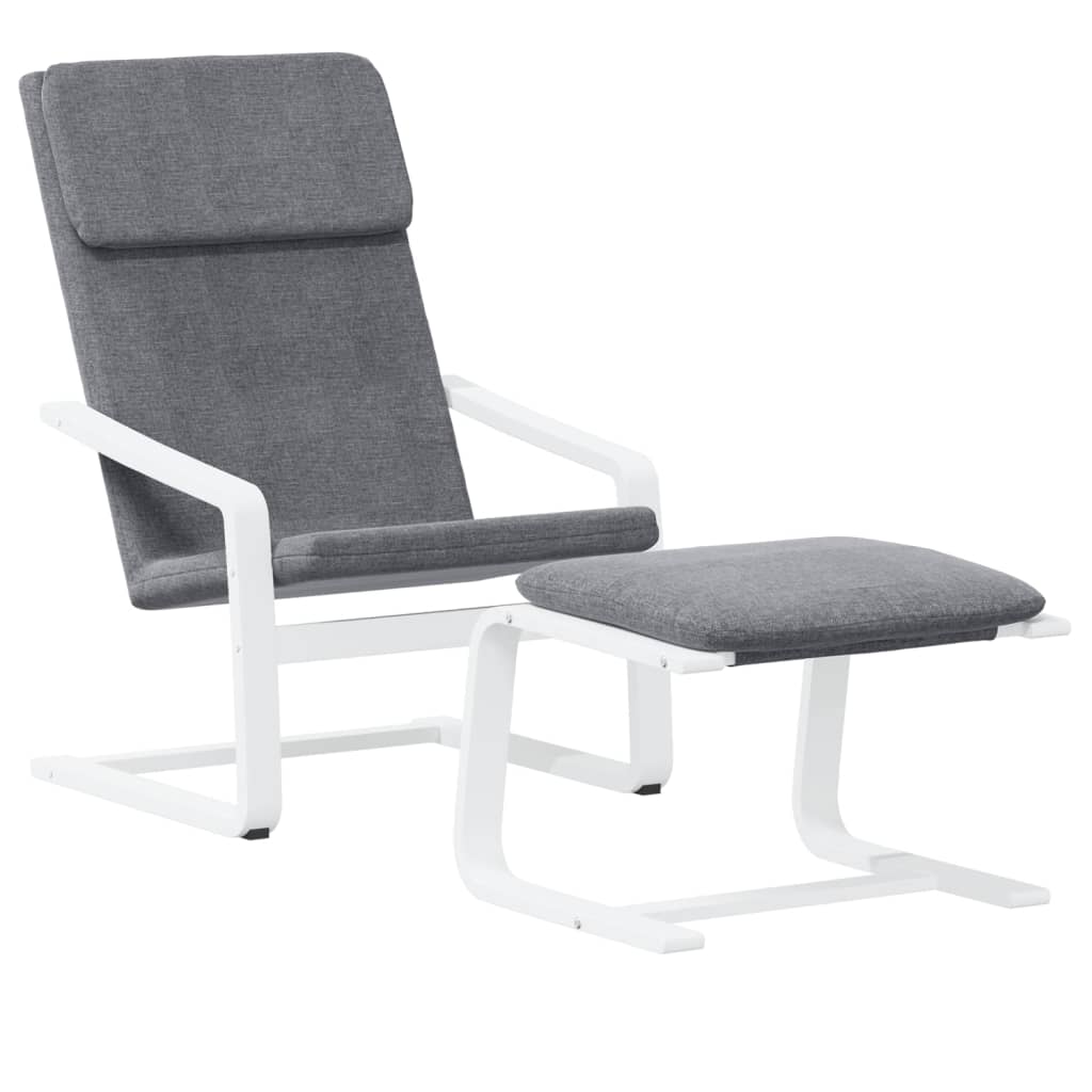 Relaxsessel Mit Hocker Dunkelgrau Stoff