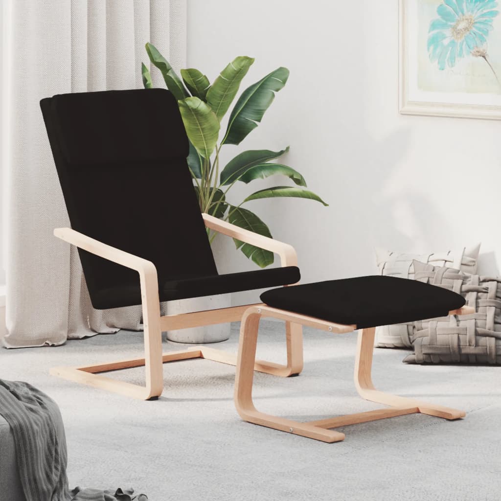Relaxsessel Mit Hocker Dunkelgrau Stoff