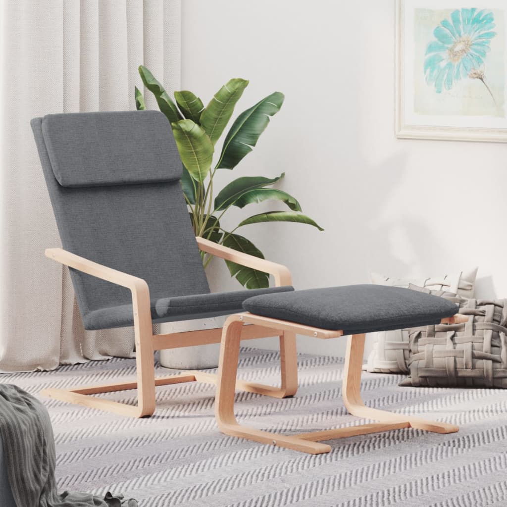 Relaxsessel Mit Hocker Dunkelgrau Stoff