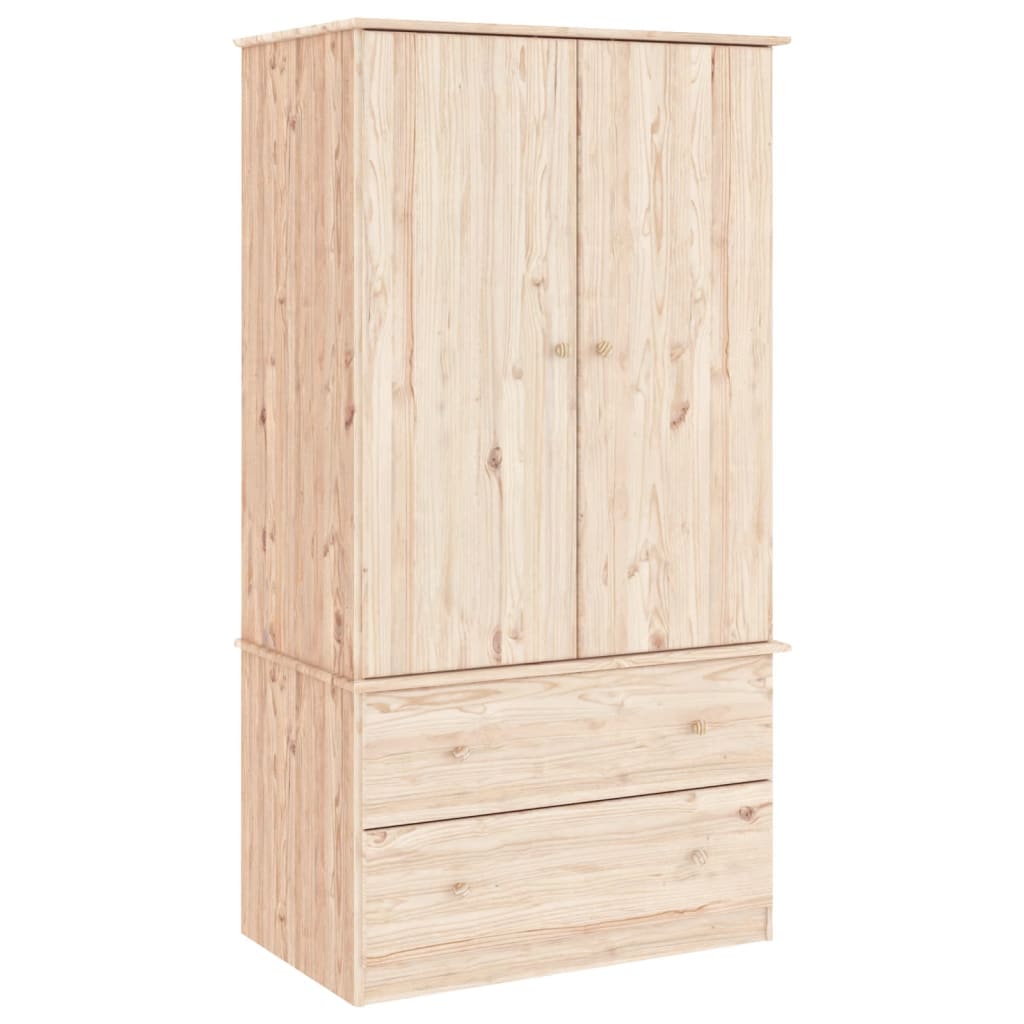 Kleiderschrank Alta 90X55X170 Cm Massivholz Kiefer