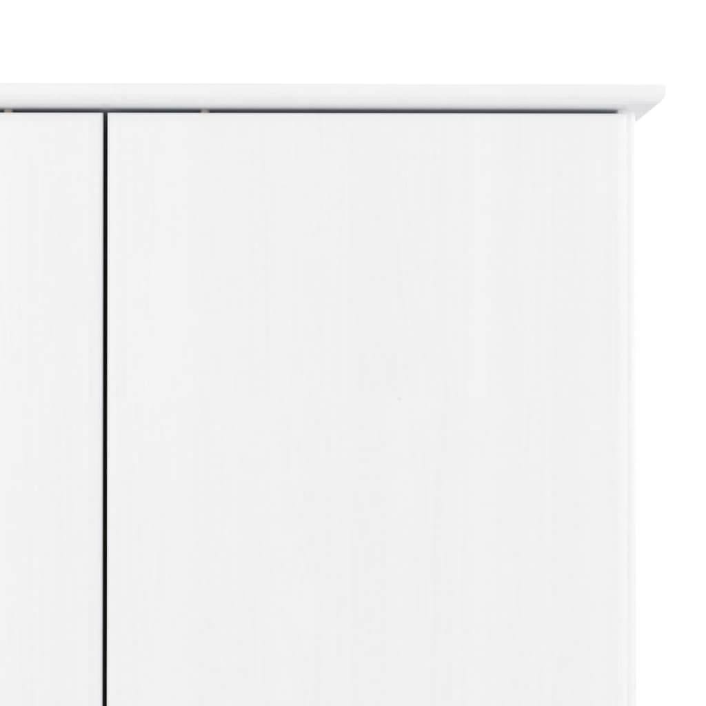 Kleiderschrank mit Schubladen aus Kiefernholz Massiv Weiß 90 x 55 x 170 cm