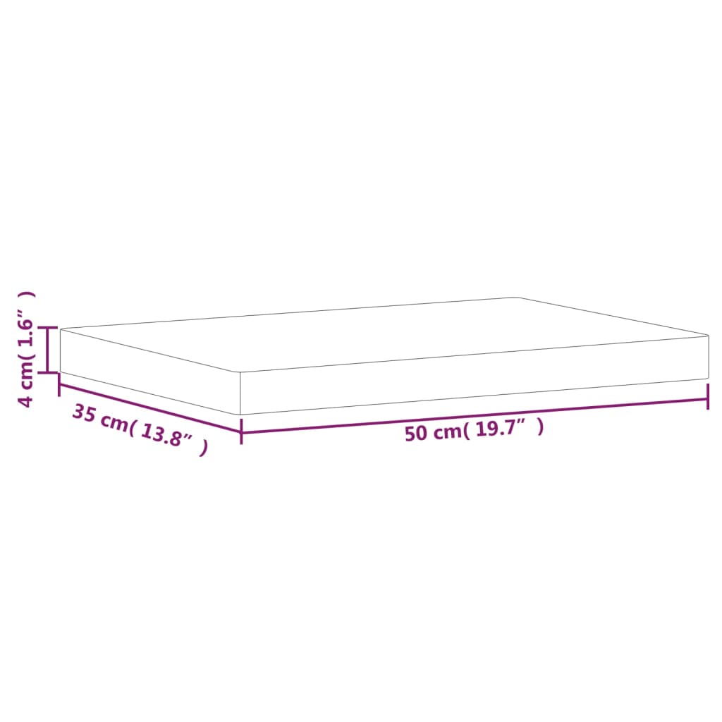 Schneidebrett Holz Massiv Buche Natur 50 x 35 x 4 cm
