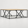Moderner Wohnzimmertisch aus Holzwerkstoff mit Stahlbeinen - 100×100×40 cm, modernes Design in Sonoma Eiche