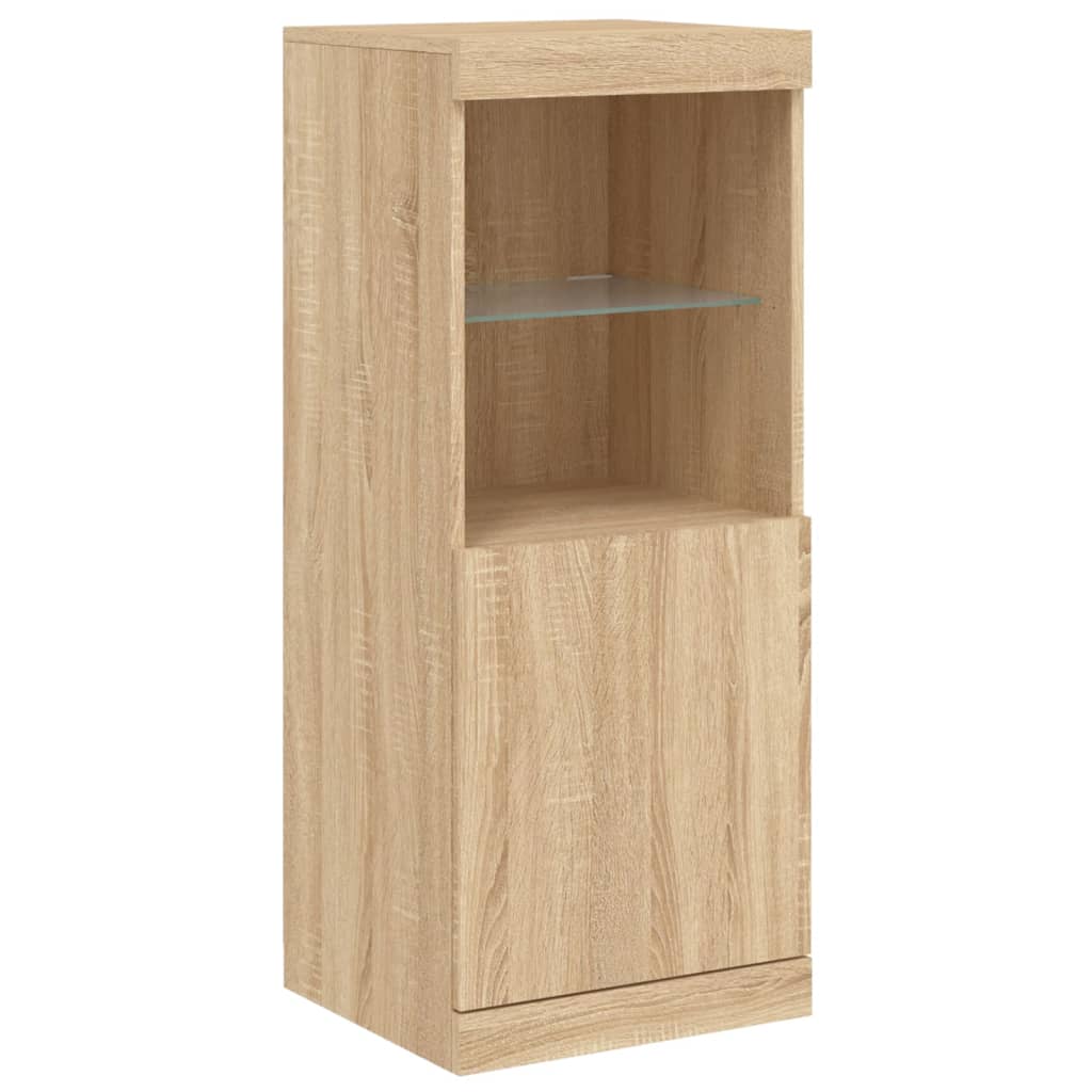 Sideboards Mit Led-Leuchten 3 Stk. Sonoma-Eiche Holzwerkstoff