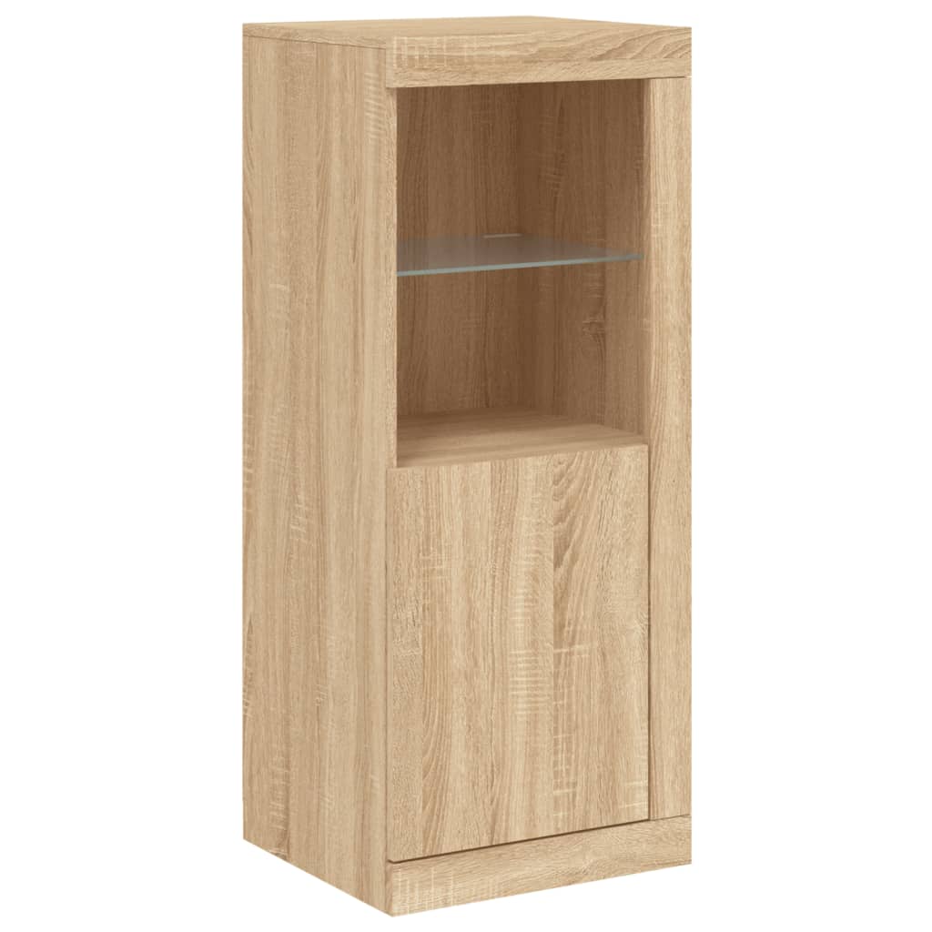 Sideboards Mit Led-Leuchten 3 Stk. Sonoma-Eiche Holzwerkstoff