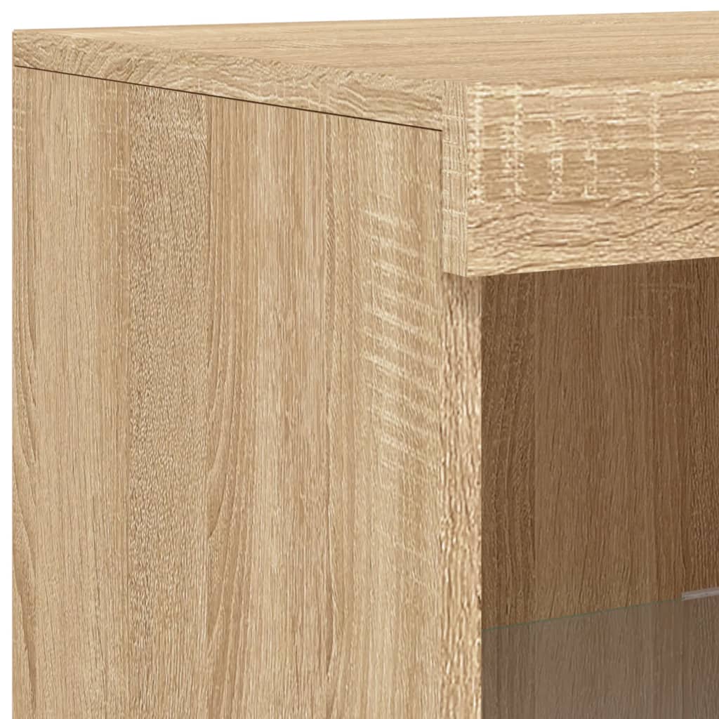 Sideboards Mit Led-Leuchten 3 Stk. Sonoma-Eiche Holzwerkstoff