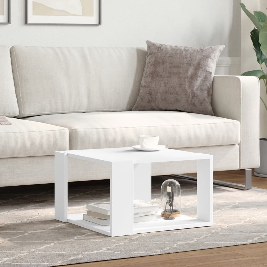 Moderner Couchtisch aus Holzwerkstoff – Weiss , 51,5×51,5×30 cm