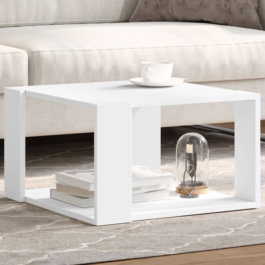 Moderner Couchtisch aus Holzwerkstoff – Weiss , 51,5×51,5×30 cm