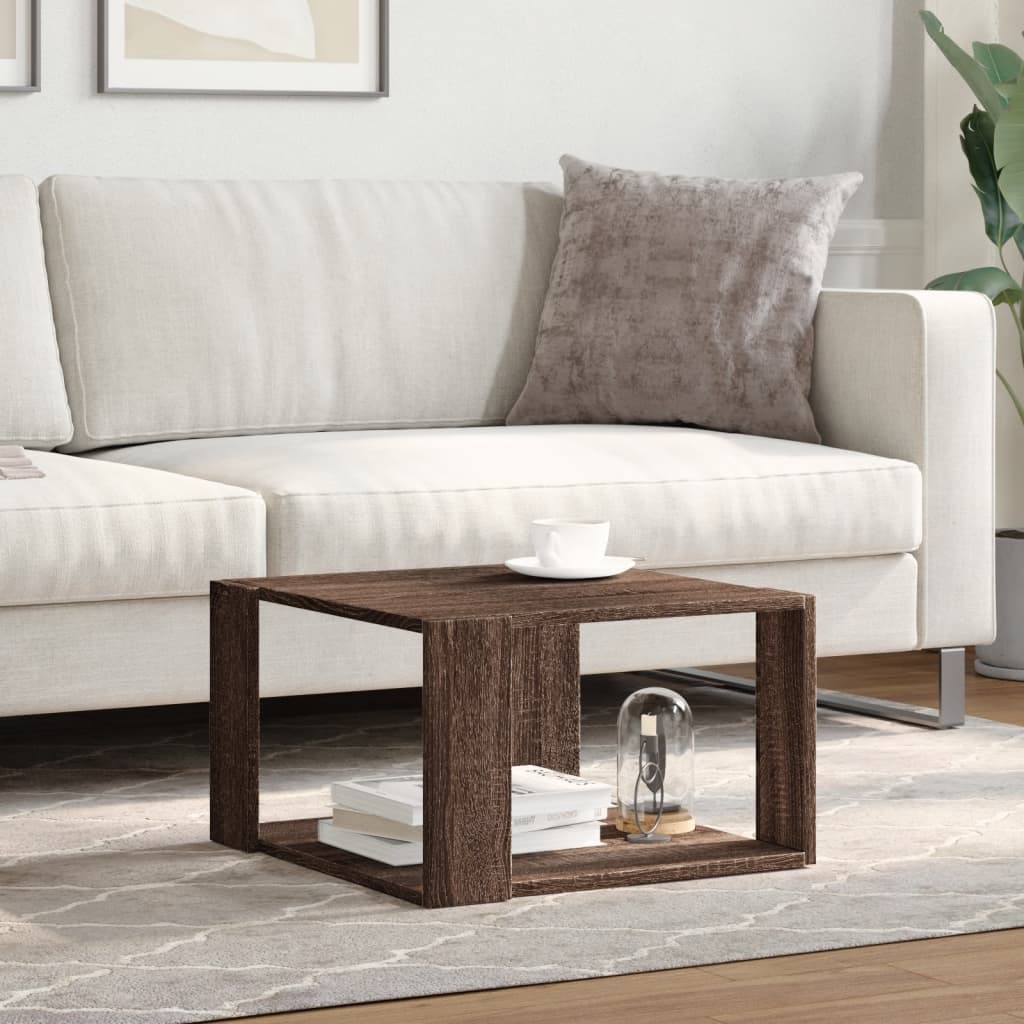 Moderner Couchtisch aus Holzwerkstoff – Braun Eiche , 51,5×51,5×30 cm