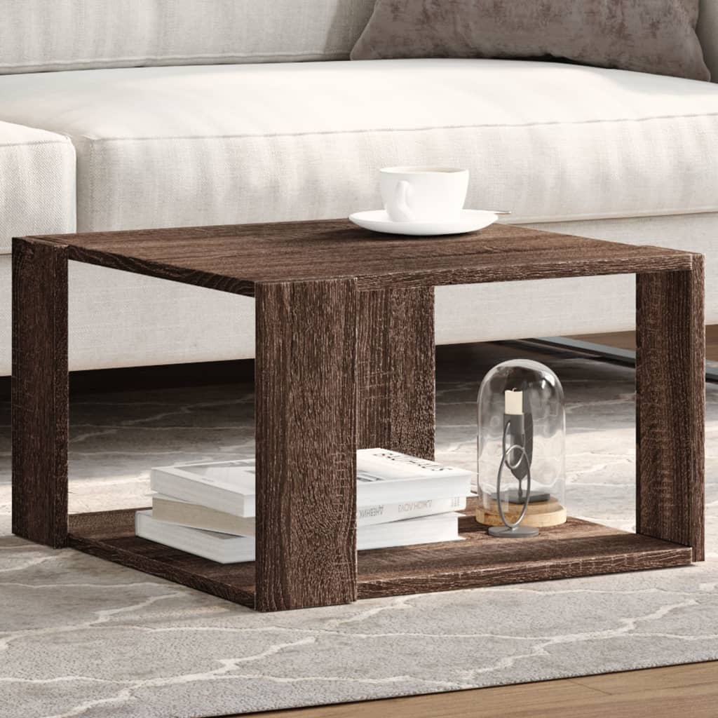 Moderner Couchtisch aus Holzwerkstoff – Braun Eiche , 51,5×51,5×30 cm