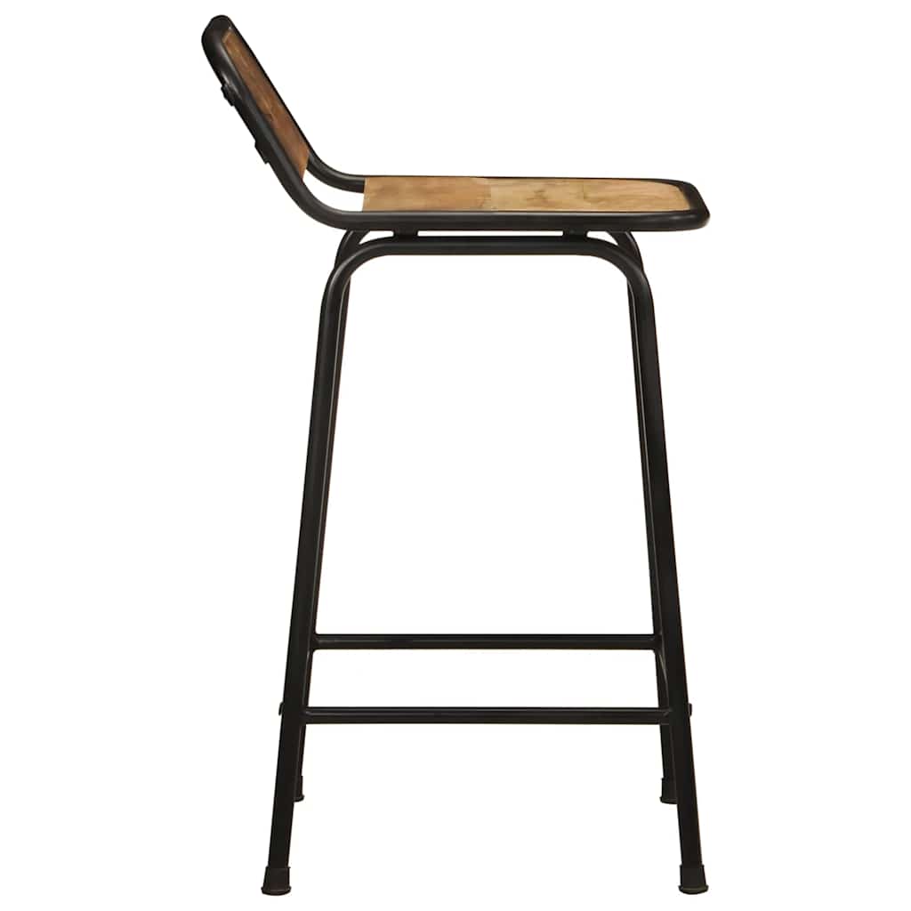 Barhocker 2 Stk. 46X35,5X80 Cm Raues Mango Massivholz