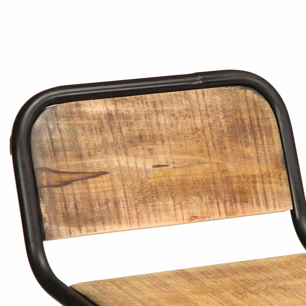 Barhocker 2 Stk. 46X35,5X80 Cm Raues Mango Massivholz