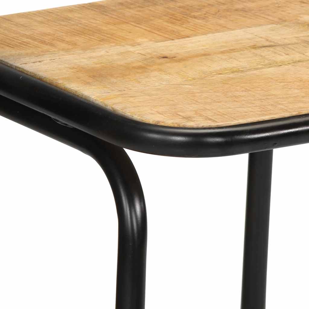 Barhocker 2 Stk. 46X35,5X80 Cm Raues Mango Massivholz