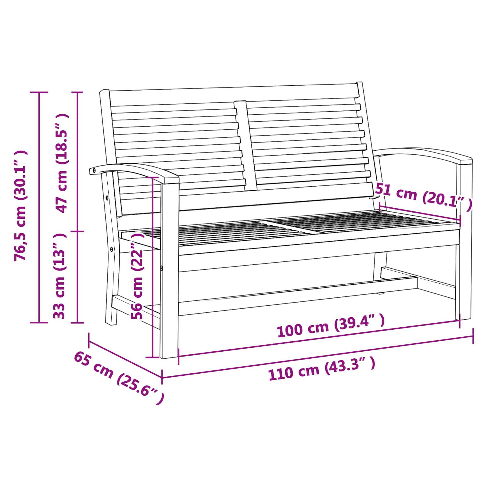 Braun 110 X 65 X 76,5 Cm Massivholz Teak
