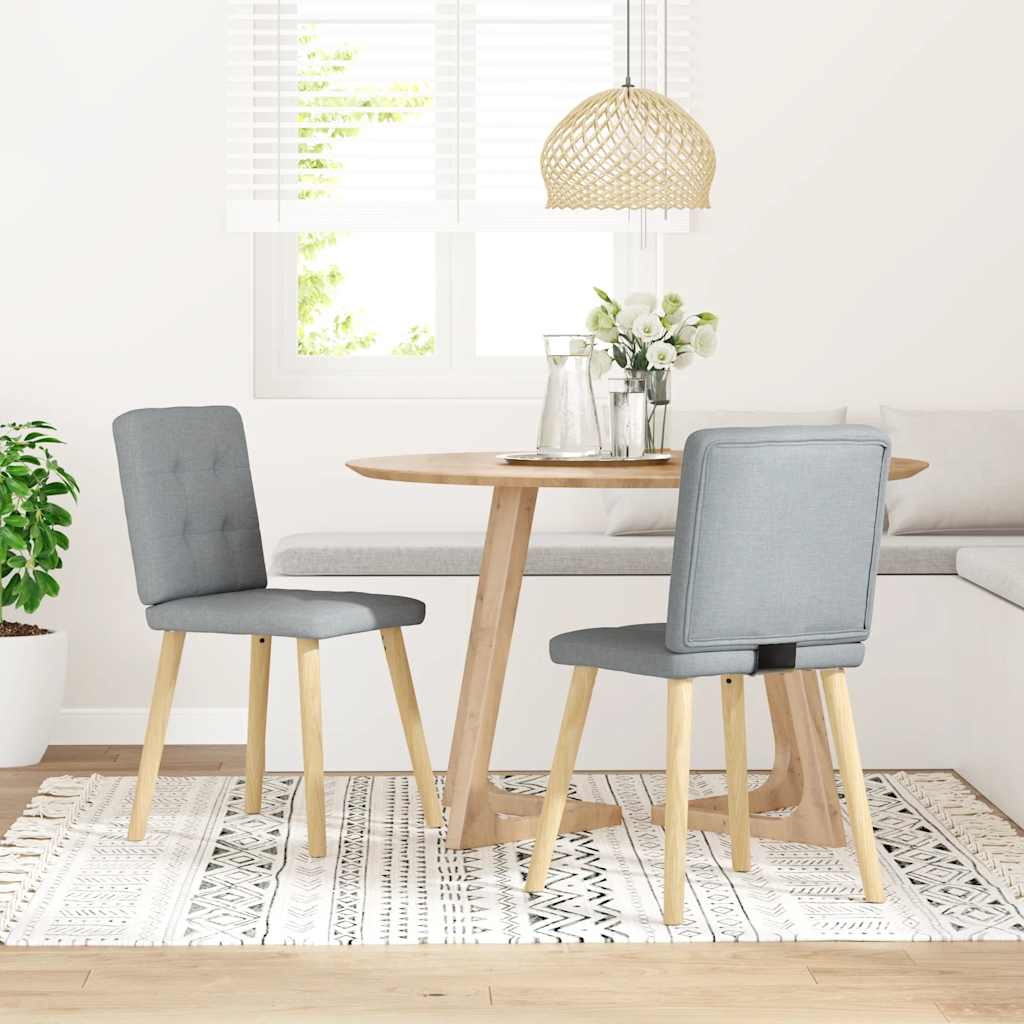 Gepolsterte Stühle 2er Set Stoff Hellgrau 45 x 54 x 86 cm