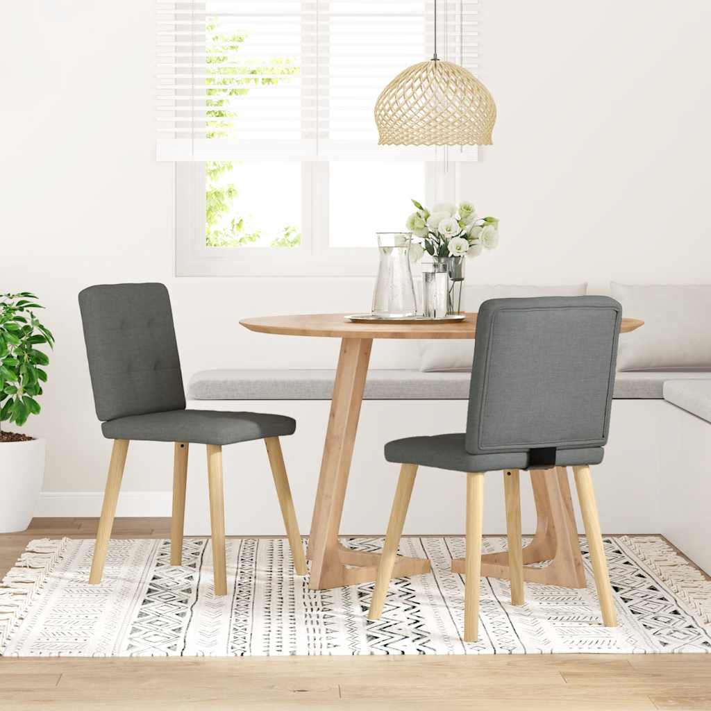 Gepolsterte Stühle 2er Set Stoff Dunkelgrau 45 x 54 x 86 cm
