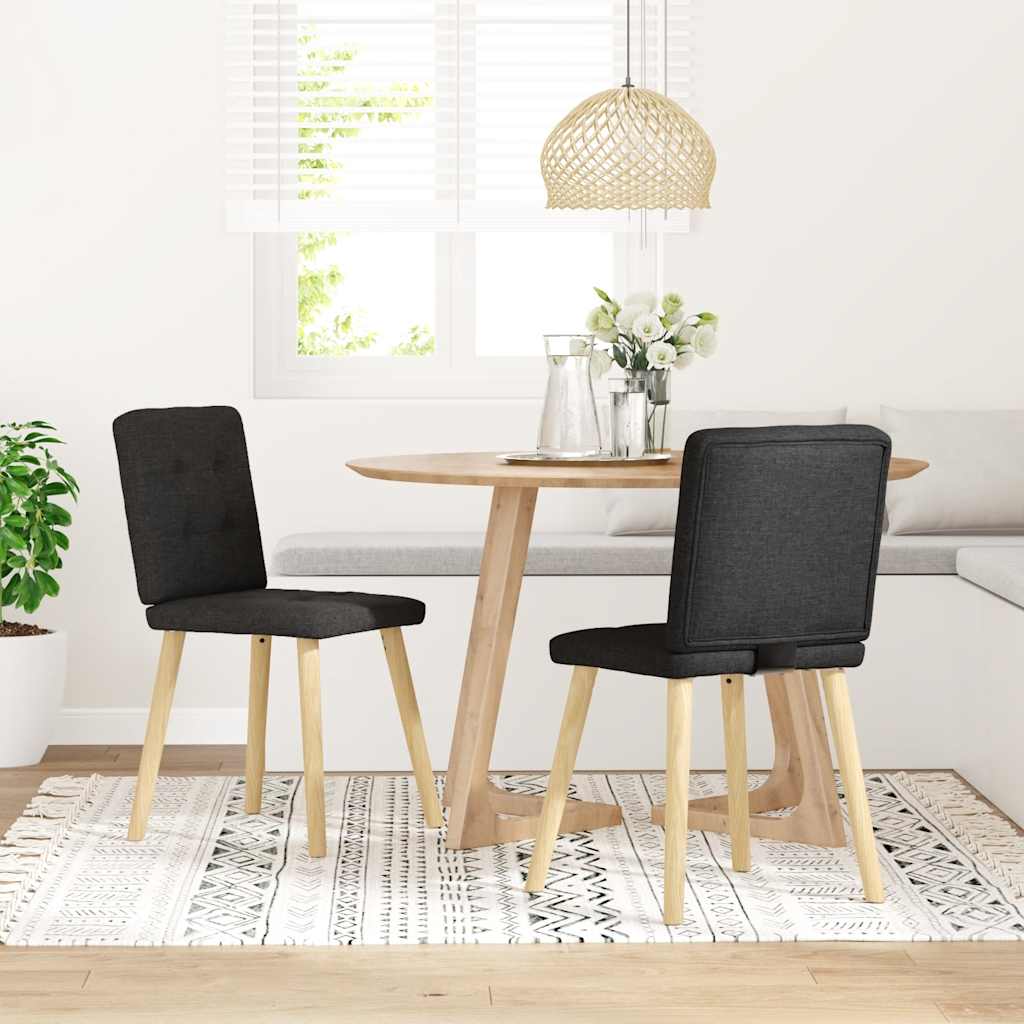 Gepolsterte Stühle 2er Set Stoff Schwarz 45 x 54 x 86 cm