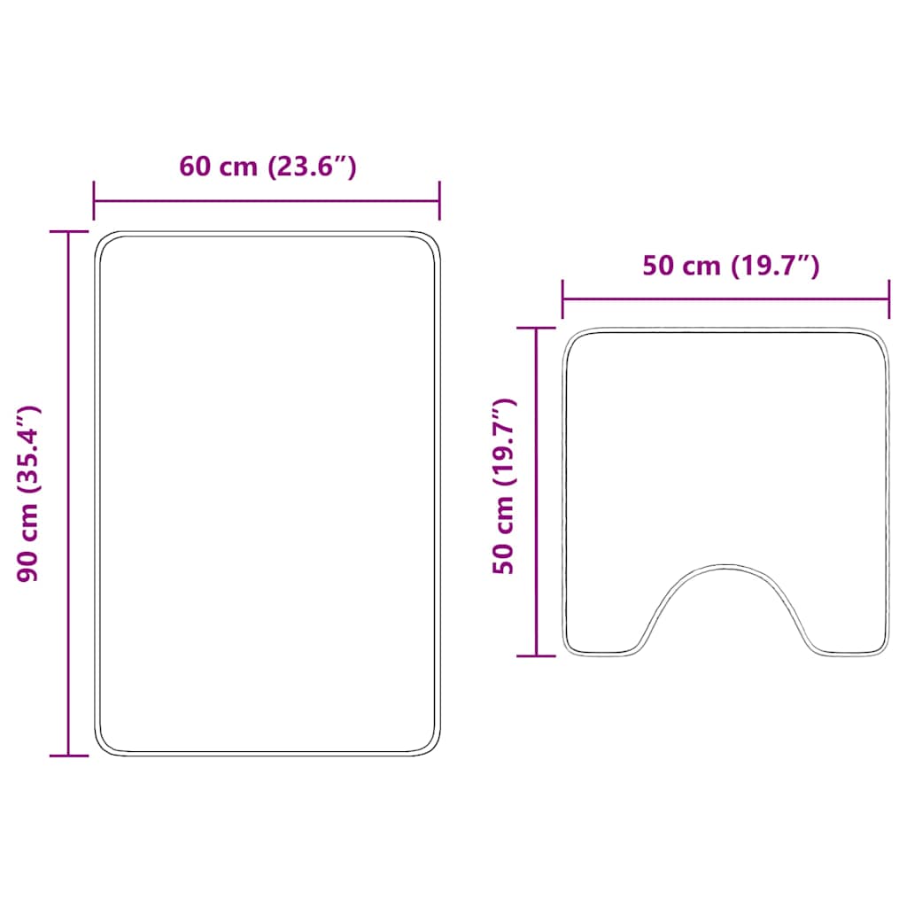 Anti-Rutsch Badematten-Set 2 Pcs Pp