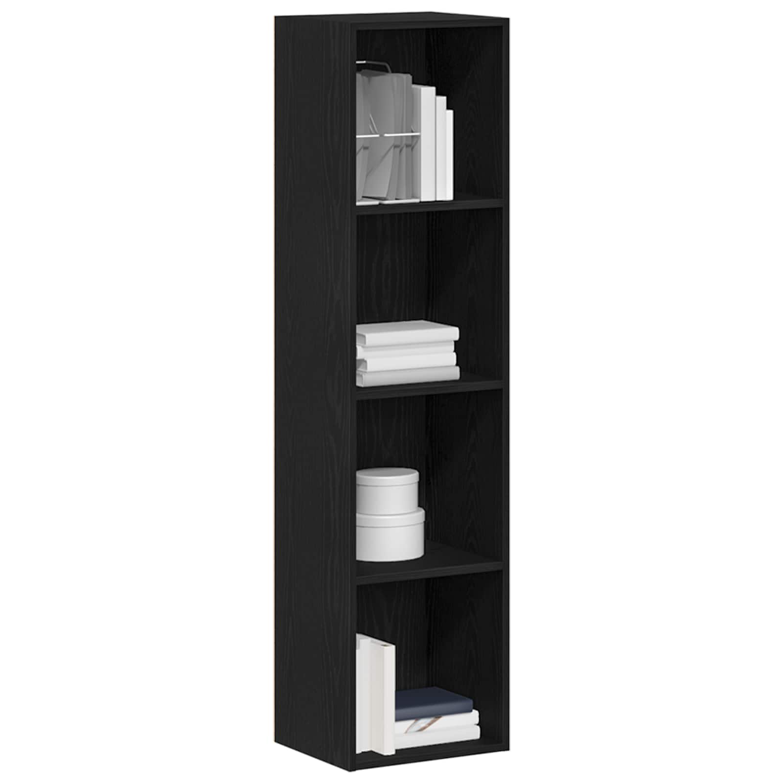 | Bücherregal | Holzwerkstoff Schwarz Eichen-Optik