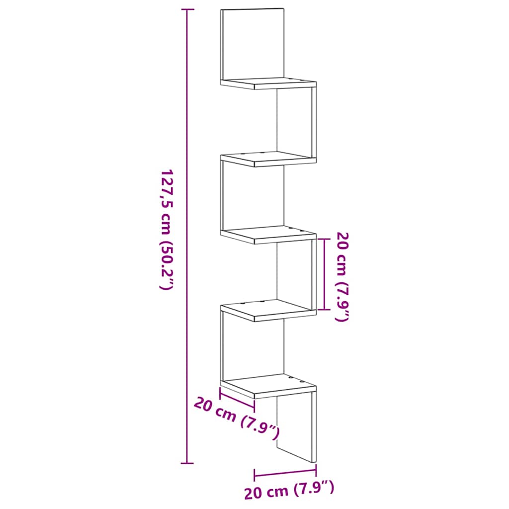 Eckregal Holzwerkstoff