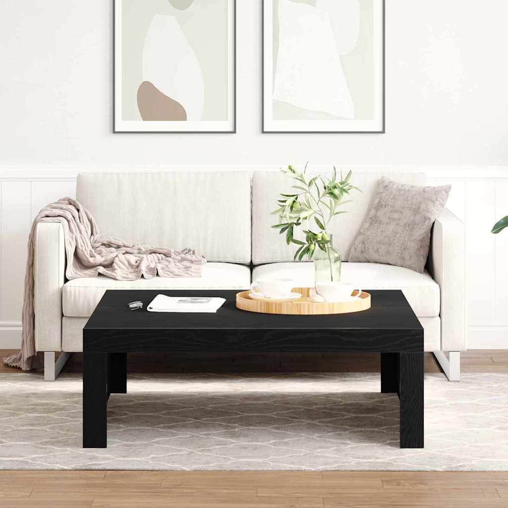 Quadratischer Wohnzimmertisch in Schwarz-Eichen-Optik – 100×100×35 cm, robust & modern