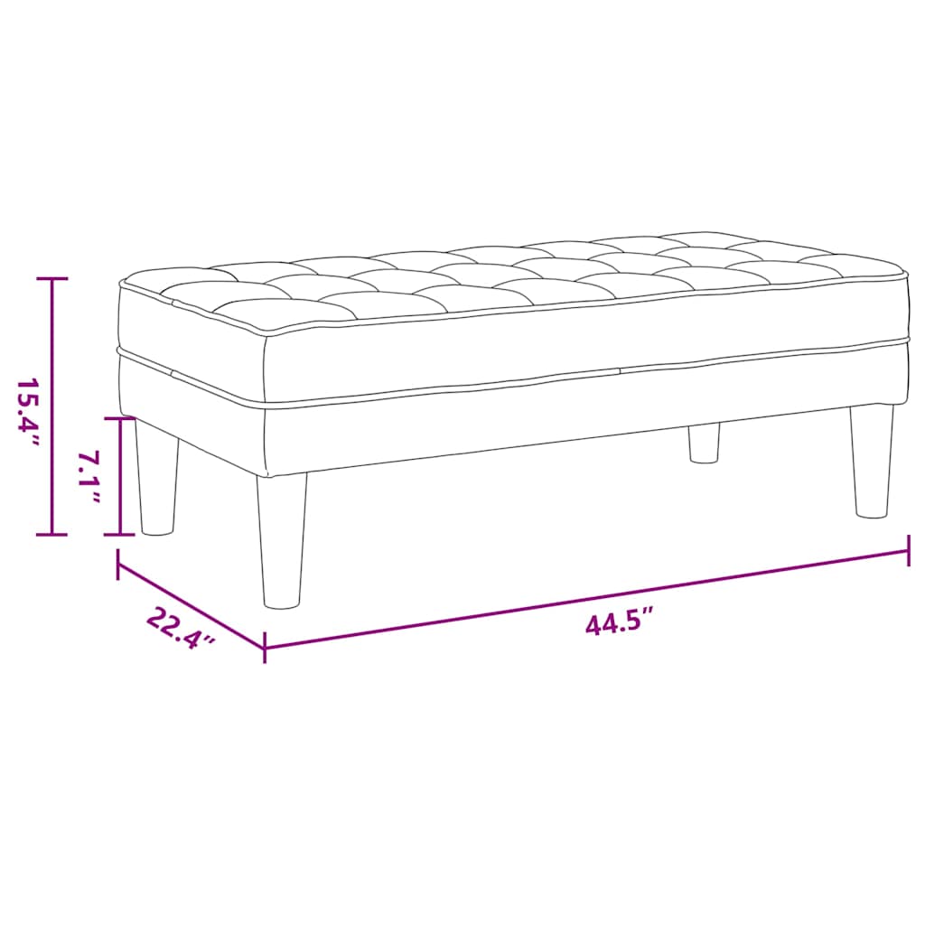 Bank Mit Kissen 113 X 57 X 39 Cm Stoff