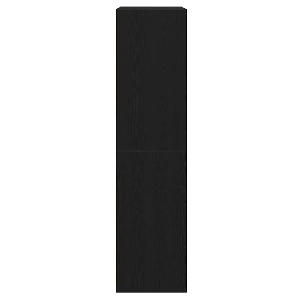 Kleiderschrank Offen mit 3 Regalen aus Holzwerkstoff Schwarz Eiche 100 x 50 x 200 cm