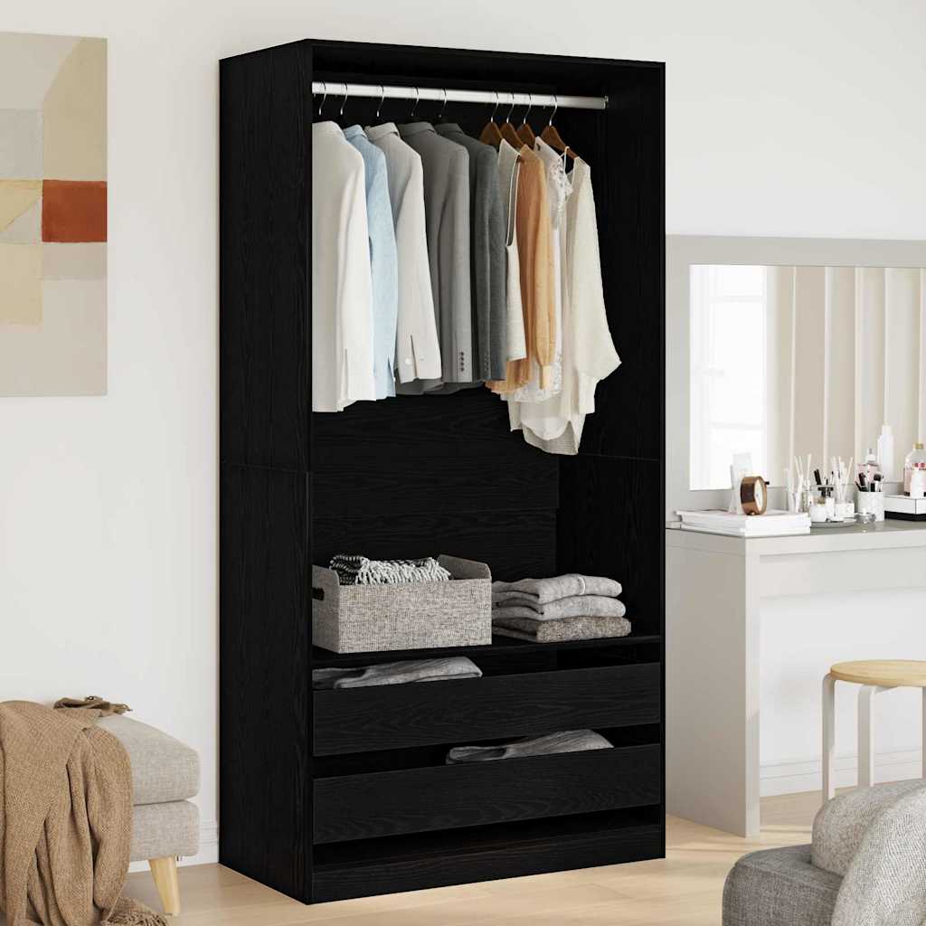 Kleiderschrank Artisan-Eiche Holzwerkstoff Schwarz Eichen-Optik