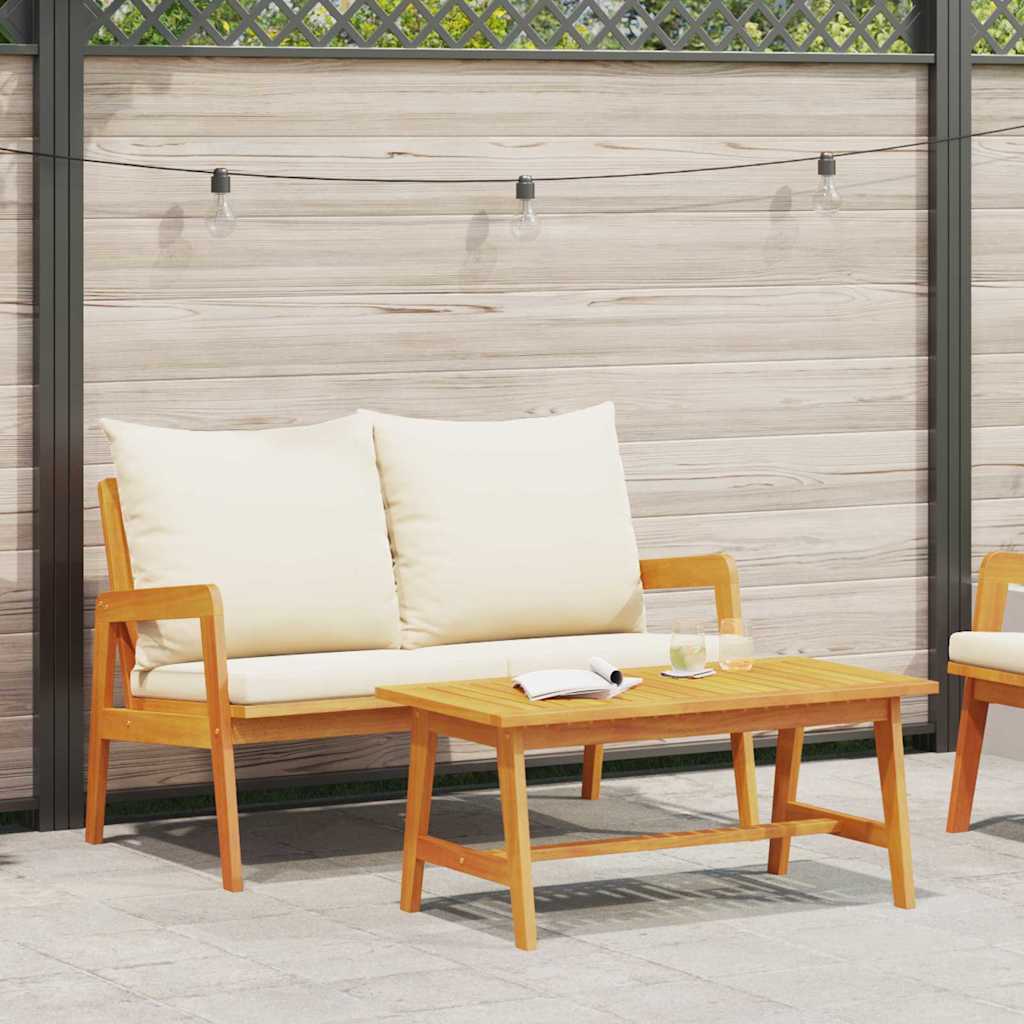 Gartenstuhl Mit Kissen 2 Pcs Öl-Natur Massivholz Akazie