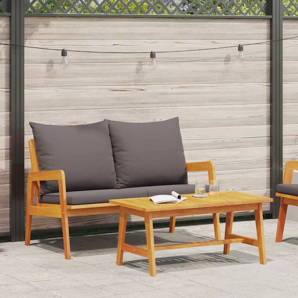 Gartenstuhl Mit Kissen 2 Pcs Öl-Natur Massivholz Akazie