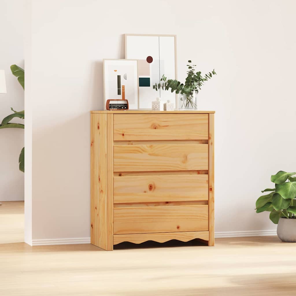 Kommode Drammen Eiche 76,5 X 40 X 91 Cm Massivholz Kiefer