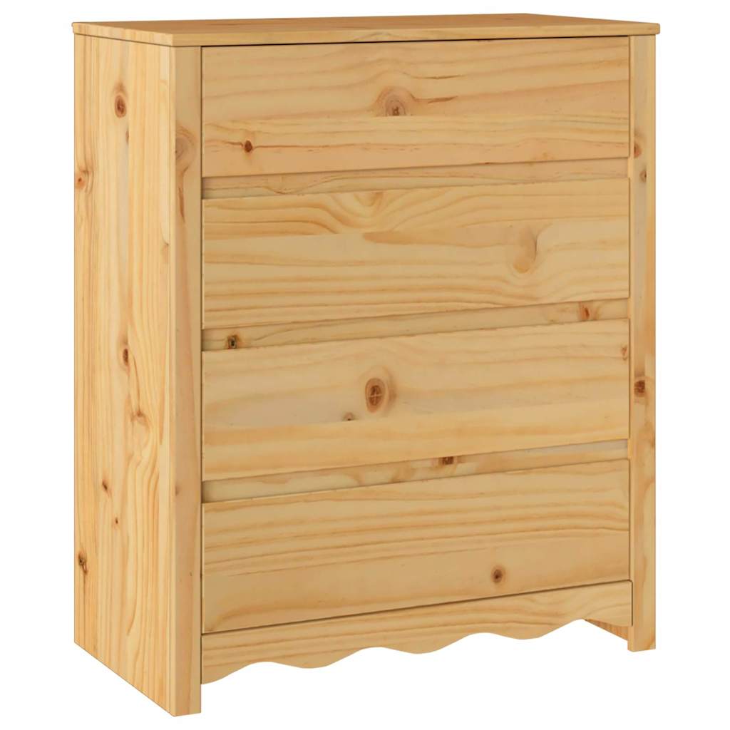 Kommode Drammen Eiche 76,5 X 40 X 91 Cm Massivholz Kiefer
