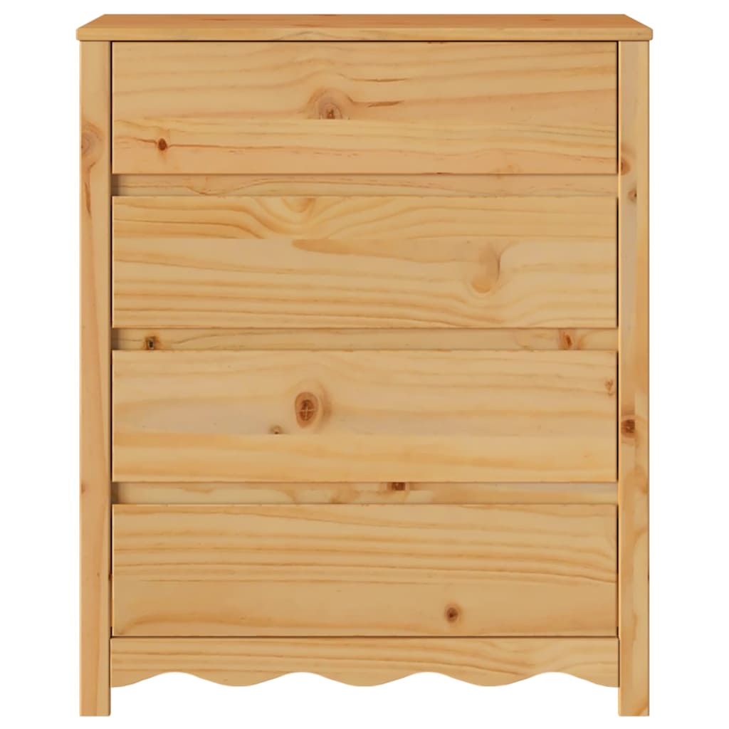 Kommode Drammen Eiche 76,5 X 40 X 91 Cm Massivholz Kiefer