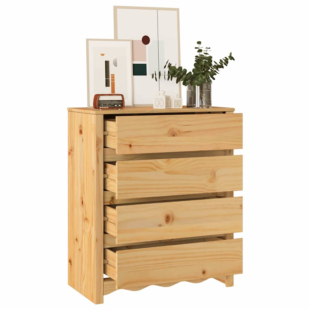 Kommode Drammen Eiche 76,5 X 40 X 91 Cm Massivholz Kiefer