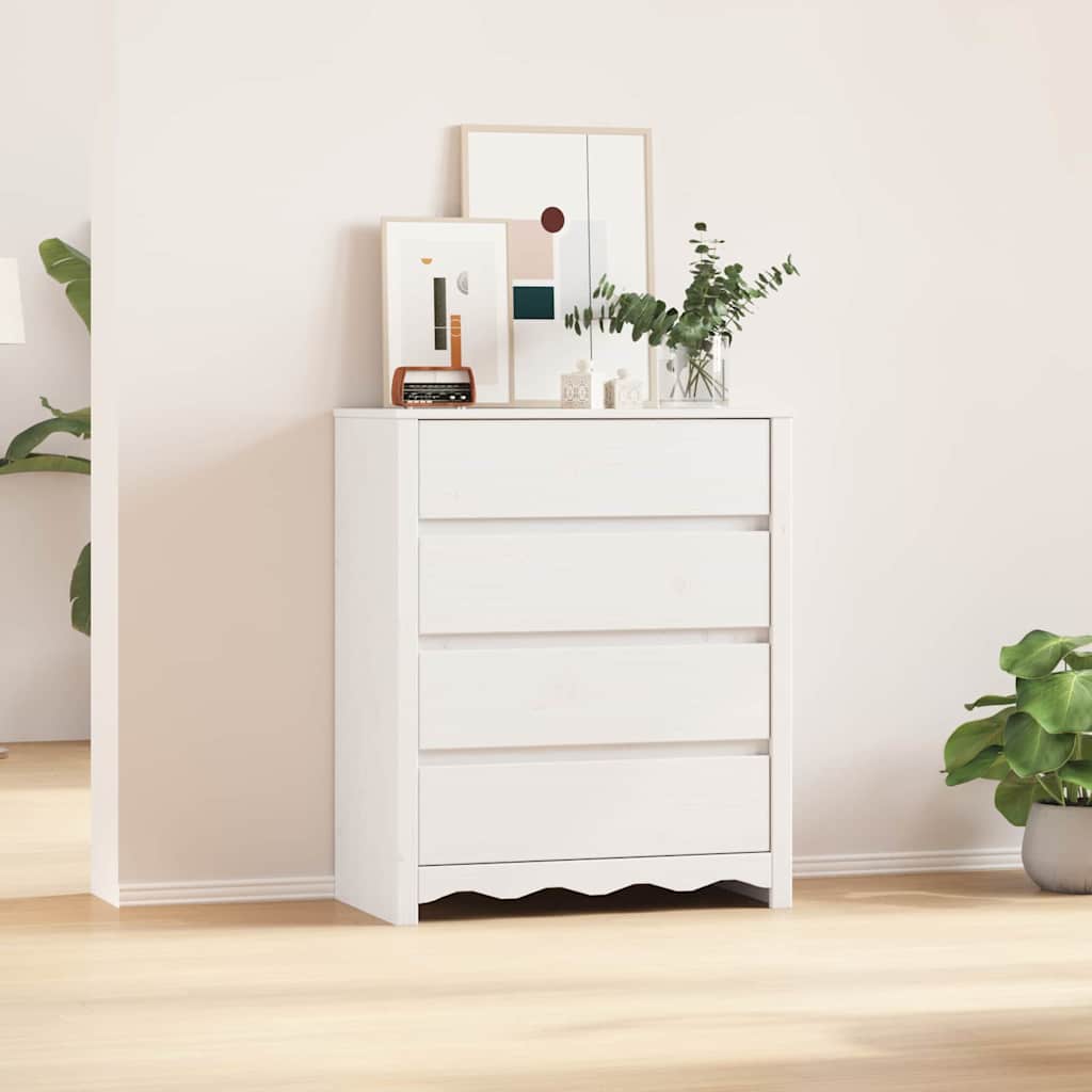 Kommode Drammen Eiche 76,5 X 40 X 91 Cm Massivholz Kiefer