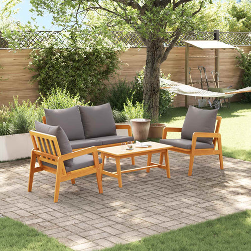 Bistrogarnitur Mit Kissen 3 Pcs Braun Massivholz Akazie