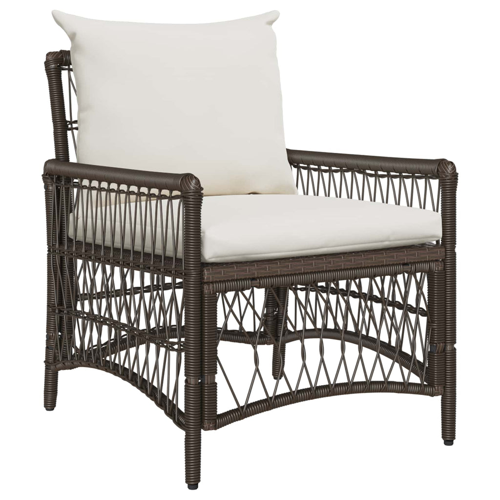 Gartenstuhl Mit Kissen Beige 73 X 61 X 77 Cm Poly-Rattan