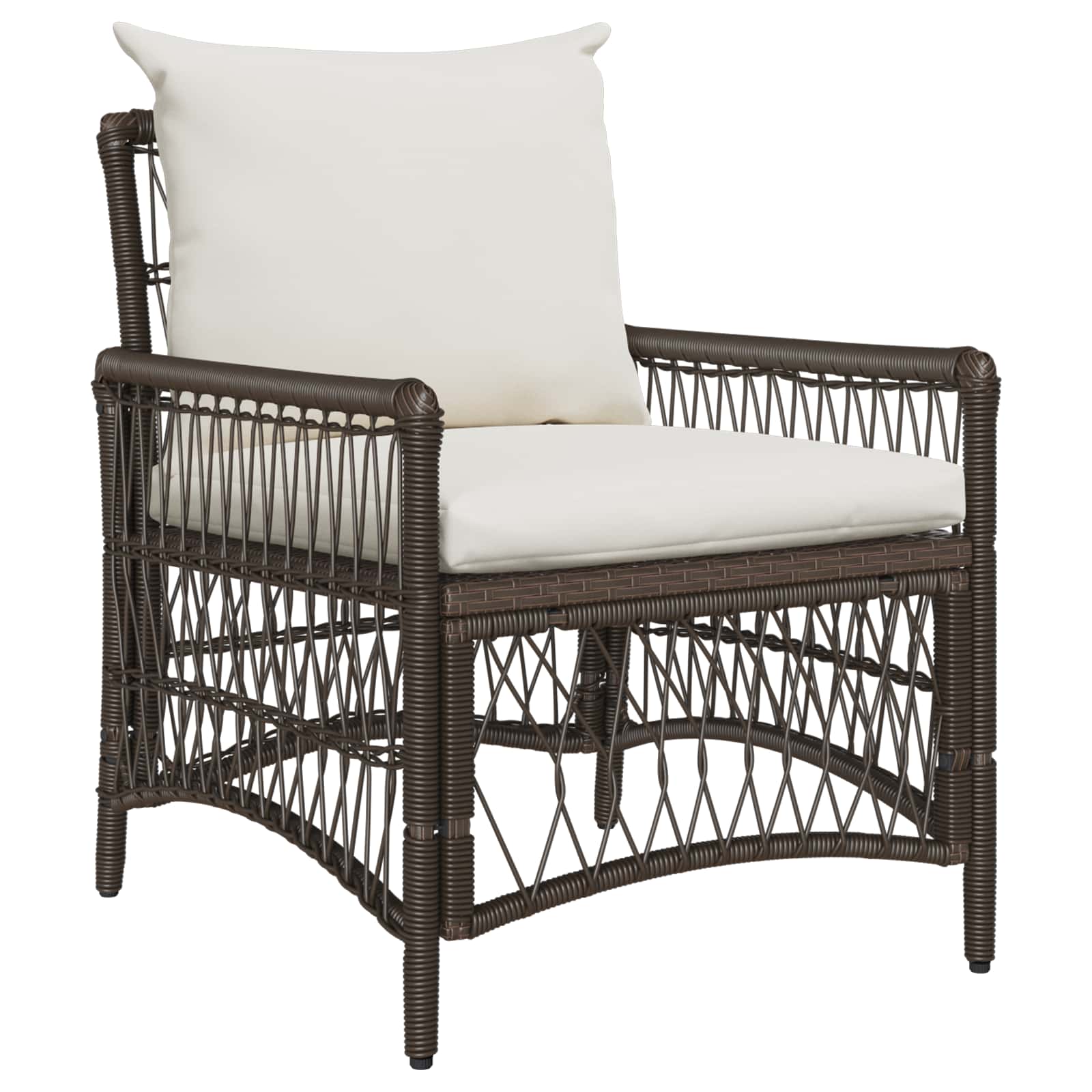 Gartenstuhl Mit Kissen Beige 73 X 61 X 77 Cm Poly-Rattan