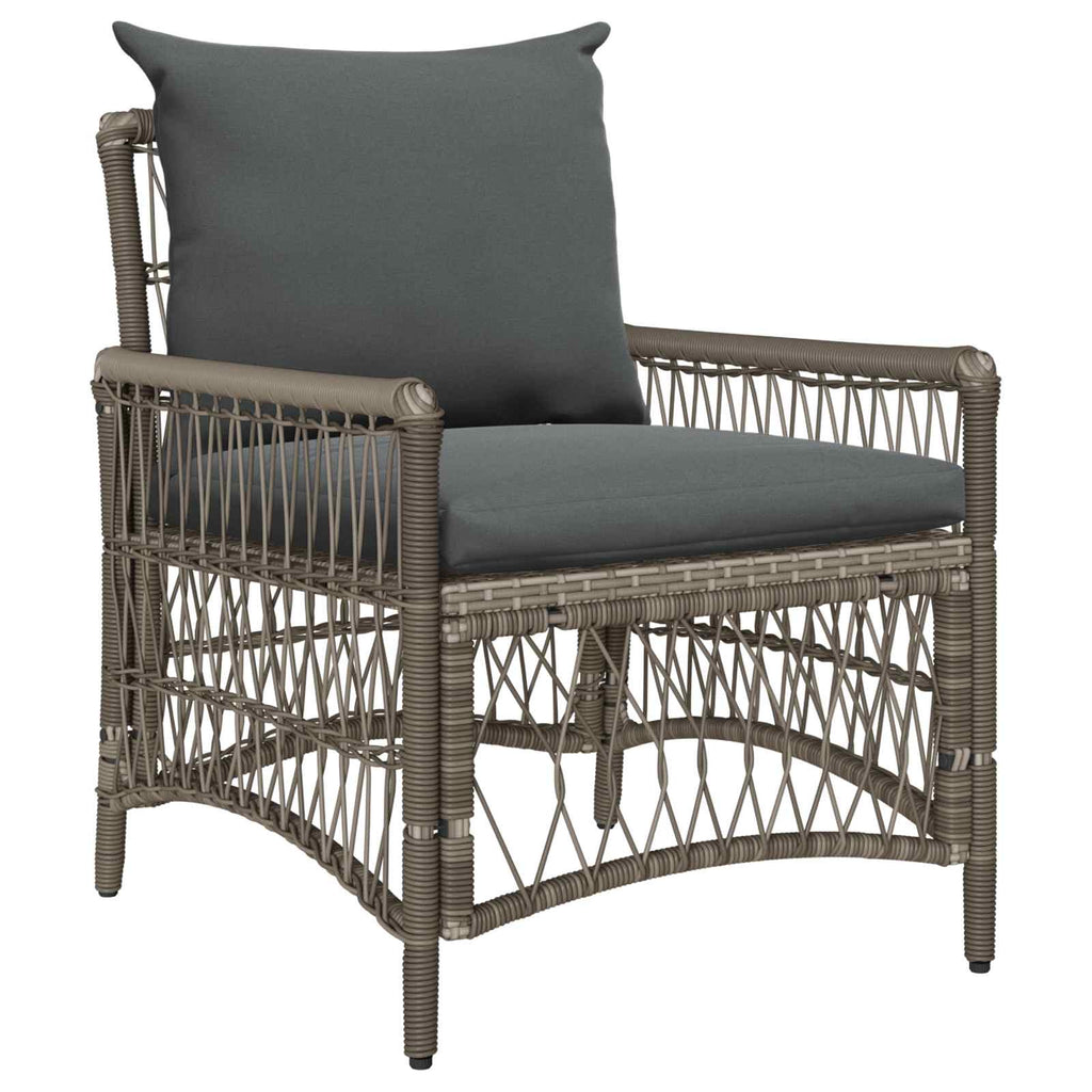 Gartenstuhl Mit Kissen Beige 73 X 61 X 77 Cm Poly-Rattan